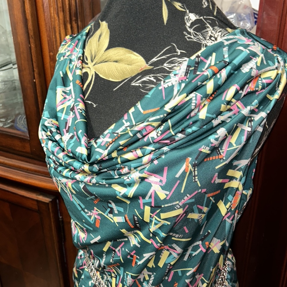 Confetti print cowl neck sleeveless dress 👗 in size 2X - Picture 4 of 9